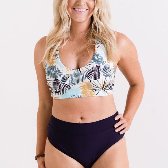 NWT Crossback Athletic Bikini Swimsuit Top / Sports Bralette in Wild … - Picture 12 of 13